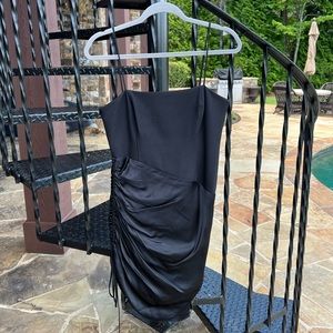 Cinq a sept black rouched dress.